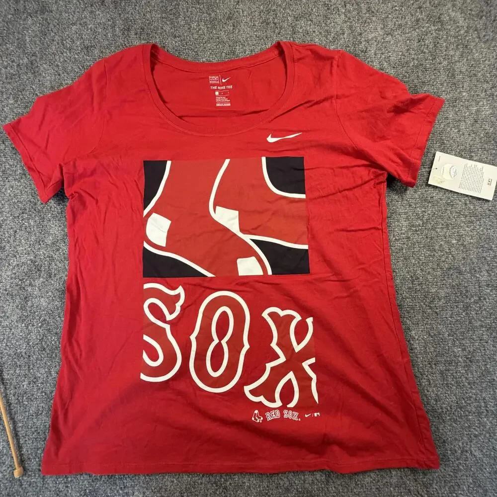 Nike Red‎ Boston Red Sox Athletic Cut T-Shirt Large #1159